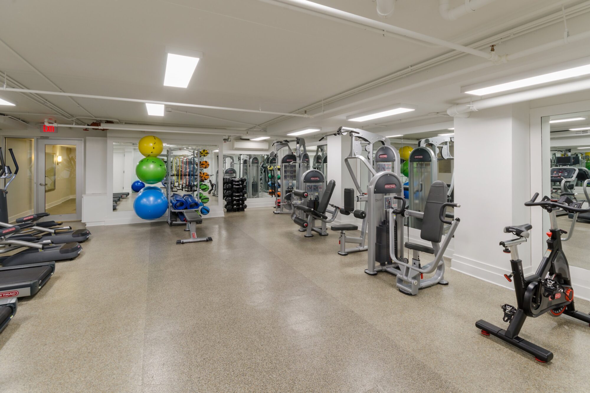 Fitness center with strength training and cardio equipment