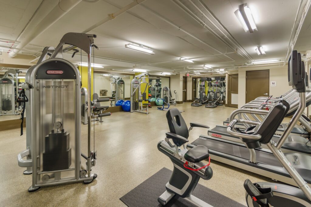 Fitness center with strength training and cardio equipment